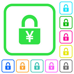 Poster - Locked Yens vivid colored flat icons