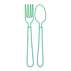 Wall Mural - spoon and fork cutlery isolated icon vector illustration design