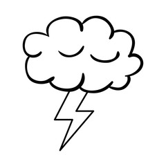 Sticker - weather cloud rainy with rays vector illustration design