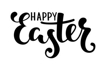 Wall Mural - happy Easter Hand drawn calligraphy and brush pen lettering. design for holiday greeting card and invitation of the happy Easter day