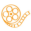 Handgezeichnete Filmrolle in orange