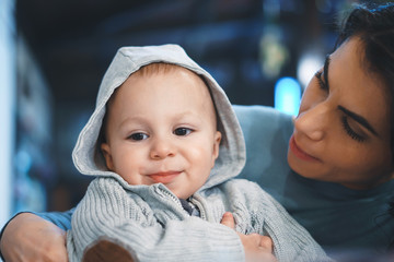 Poster - Mother Looking at Happy Son