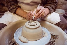 Craftsperson Preparing Ceramic Bowl 