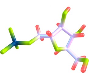 Poster - Fructose molecular structure on white background