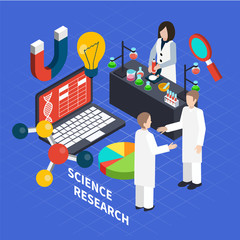 Sticker - Science Isometric Concept