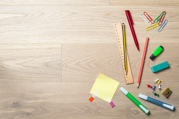 Wall Mural - Blank page with copy space on desk from above