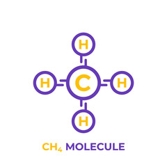 Sticker - methane ch4 molecule vector illustration