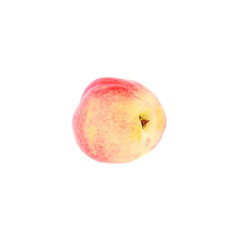 Red ripe peach isolated on white