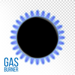 Wall Mural - Gas Burner Vector. Kitchen oven. Isolated On Transparent Background Realistic Illustration