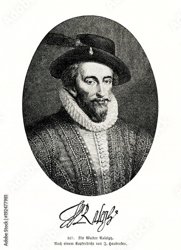 Fotografía Walter Raleigh, English courtier and explorer (from Spamers Illustrierte Weltges