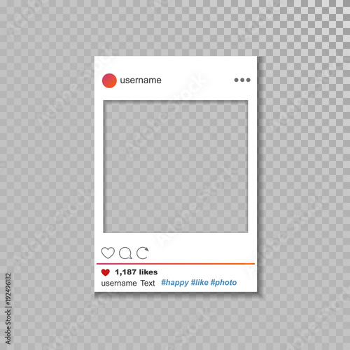 Fotografía Social network vector photo frame template.