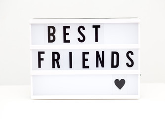 best friends text on the white background