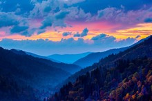 Great Smoky Mountains National Park At Sunset