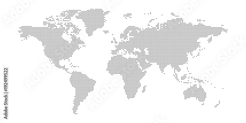 Fotografie, Tablou Vector dotted world map.