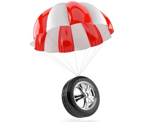 Canvas Print - Car wheel with parachute