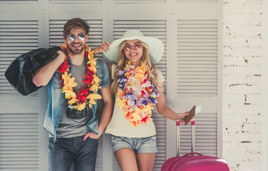 Couple preparing for travel