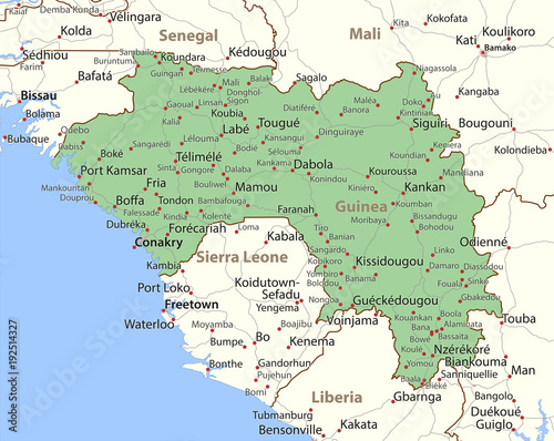 Fotomural Guinea-World-Countries-VectorMap-A