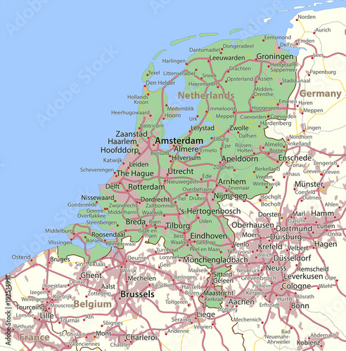 Fotografía Netherlands-World-Countries-VectorMap-A