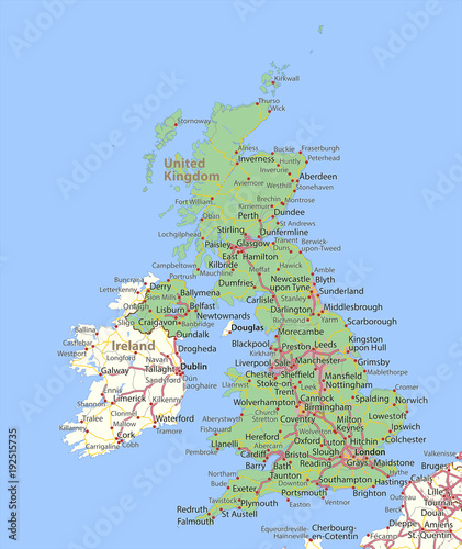Fotomural United Kingdom-World-Countries-VectorMap-A