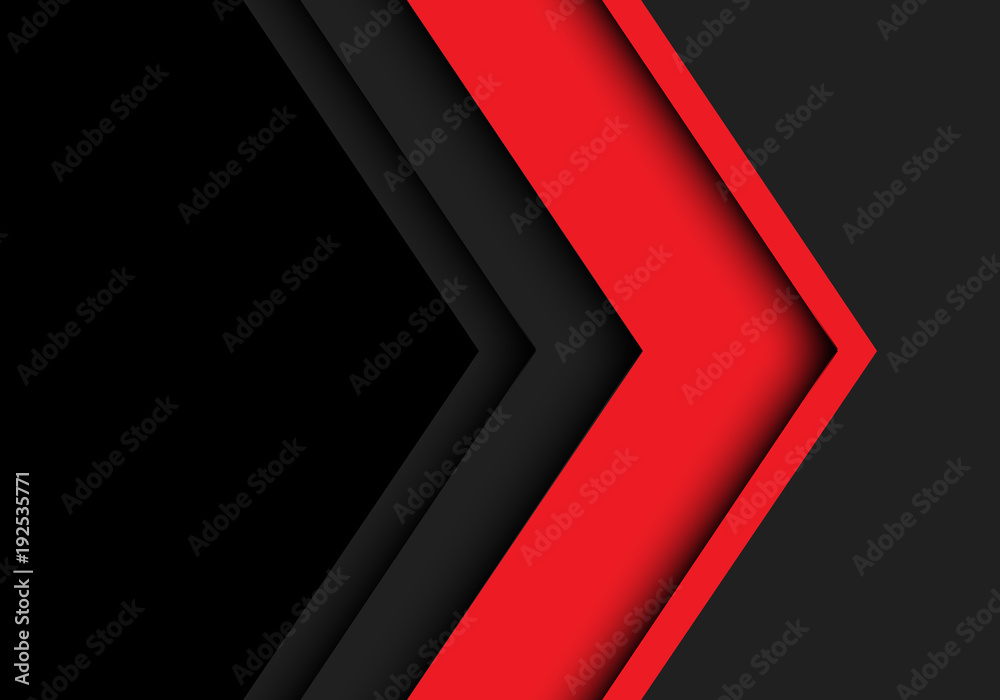 Abstract red gray arrow with black blank space design modern futuristic ...
