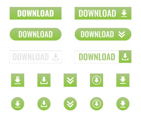 Poster - download web button in flat, vector illustration