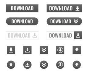 Poster - download button vector set on white background