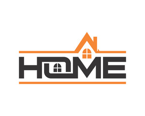 Canvas Print - roof home typography housing home residence residential real estate image vector icon