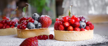 Berry Tart  - French Pastry Cakes Redcurrant Blueberry Strawberries