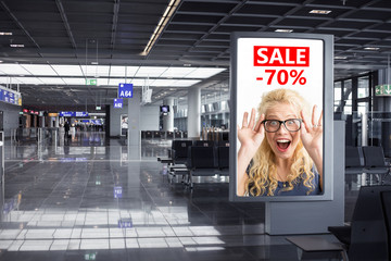 advertising billboard sample in airport