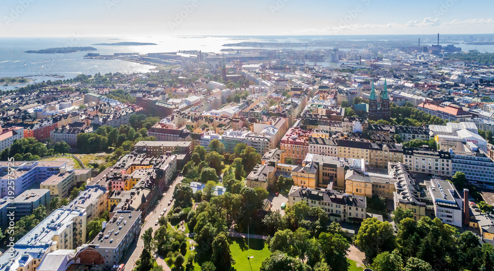 Obraz na płótnie Aerial (drone) photo of Helsinki city, Finland w salonie