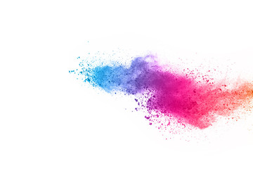 Wall Mural - colorful powder explosion on white background.