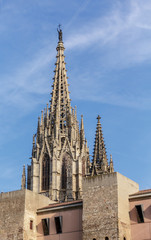 Sticker - Beautiful Spanish Steeple on Blue Sky