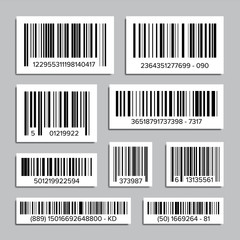 Poster - Bar Code Set Vector. Abstract Product Bar Codes Icons For Scanning. UPC Label. Isolated Illustration