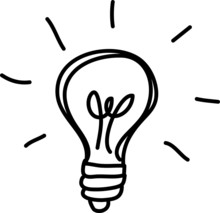 Idea Sign Light Bulb Illustration Vector Scribble Symbol Icon Inspiration