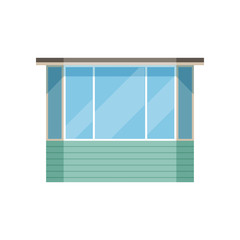 Wall Mural - Glazed modern balcony vector Illustration on a white background