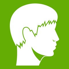 Canvas Print - Man head icon green