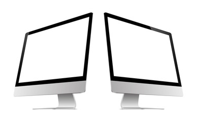 Poster - A personal computer monitor in a flat vector style