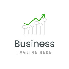 Wall Mural - Business green arrow chart growth icon. Market statistic report logo template.