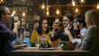 © Gorodenkoff - Diverse Group of Friends Celebrate with a Toast and Clink Raised Glasses with Various Drinks in Celebration. Beautiful Young People Have Fun in the Stylish Bar/ Restaurant.
