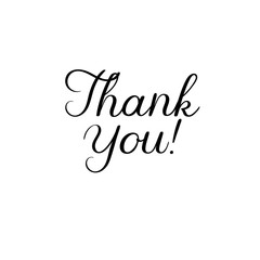 Wall Mural - Thank You handwritten inscription. Hand drawn lettering. Greeting card. Thank You calligraphy. Thank you card. Vector illustration.