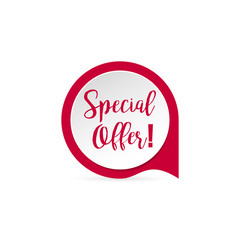 Wall Mural - sticker special offer with shadow, red colored