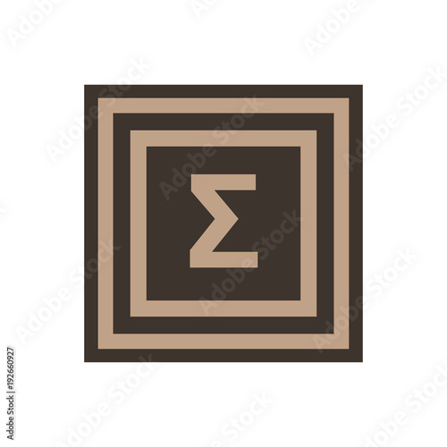 Fotografie, Obraz Vector symbol of letter Sigma from the Greek alphabet