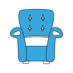 Sticker - Armchair furniture isolated icon vector illustration graphic design