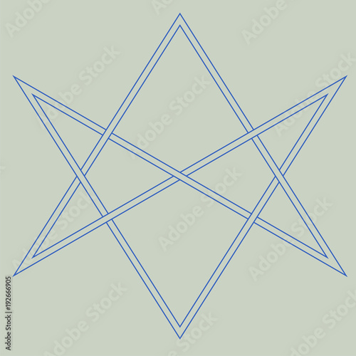Stampe Vector symbol for esoteric community: The unicursal hexagram or six-pointed star drawn unicursally