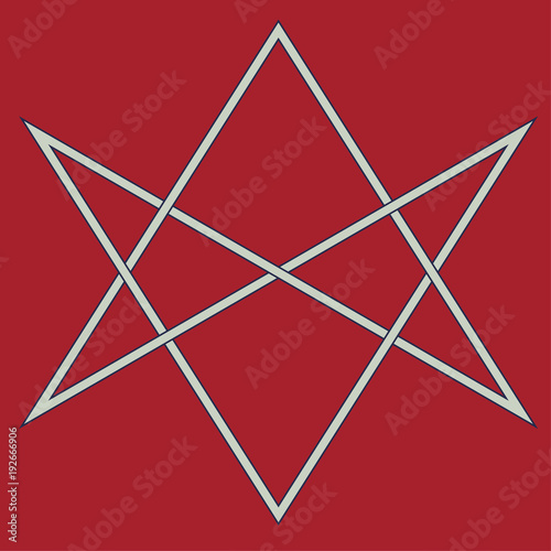 Stampe Vector symbol for esoteric community: The unicursal hexagram or six-pointed star drawn unicursally