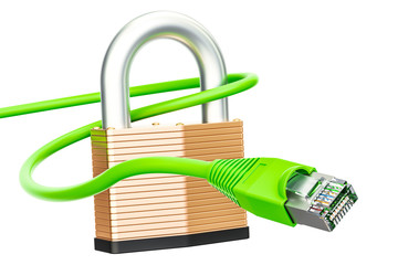 Poster - Internet connection protect concept. 3D rendering