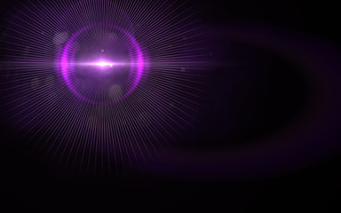 Wall Mural - abstract image of sun burst lighting flare.abstract digital lens flare in black background horizonta