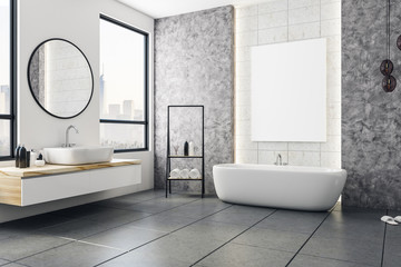 Poster - Modern bathroom with blank banner
