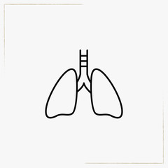  lungs line icon