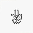 hand palm with eye line icon